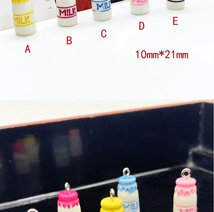 5 шт. 10*21 мм Милая 3D резиновая имитация бутылки молока Подвески для DIY изысканные серьги брелок модные ювелирные изделия аксессуар