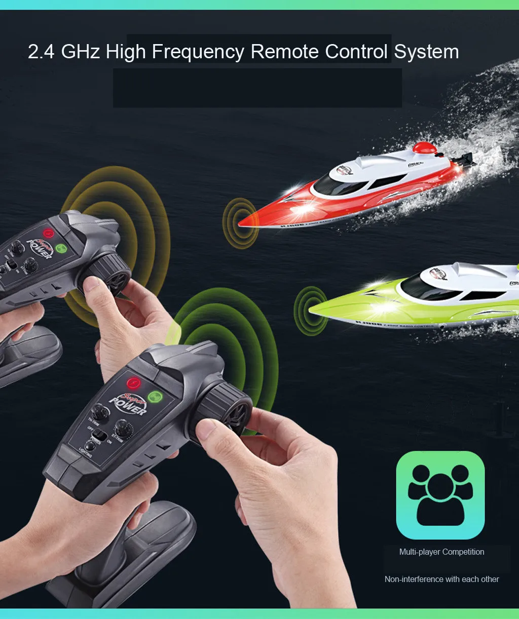 HJ806B RC лодка высокая скорость 35 км/ч 200 м расстояние управления Быстрая RC лодка гонки