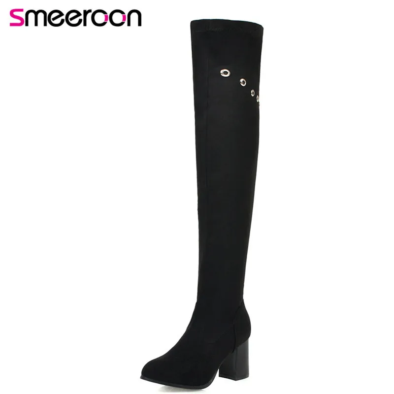 

Smeeroon over the knee high boots 2020 winter sexy high heels bots wholesale black dress shoes hot new women fashionboots