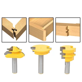 

3Pcs Woodworking Door Frame Router Bits Milling Cutter Tenon Cutter Tool 2020 New Arrival - Yellow
