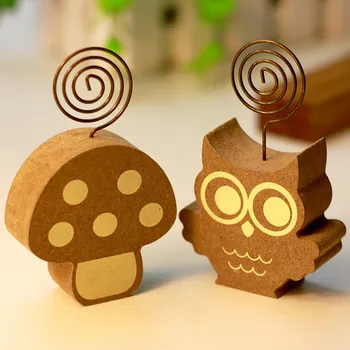 

Cute Wooden Mushrooms Hedgehog Owl Tree Memo Pincer Clip Holder Small Clamps Stand Peg Desk Gadgets Paper Photo Clip