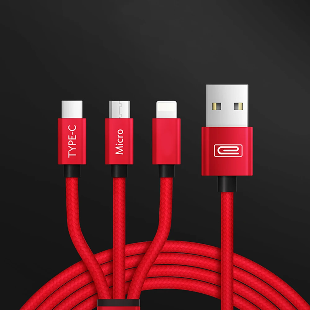 FDBRO 3 в 1 USB кабель для Iphone 6 7 XS Micro USB кабель Быстрая зарядка usb type C кабель для телефона huawei Xiaomi samsung S10 A50