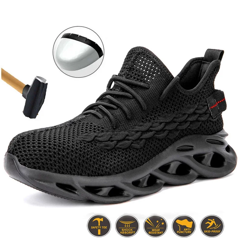 Safety-Shoes Steel-Toed-Work Lightweight Non-Slip Smash-Proof Puncture-Resistant Breathable