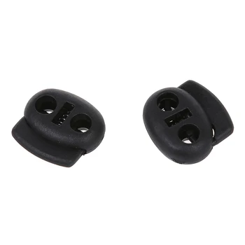 

100 x black cord locks Bean Active 2 holes auto locks