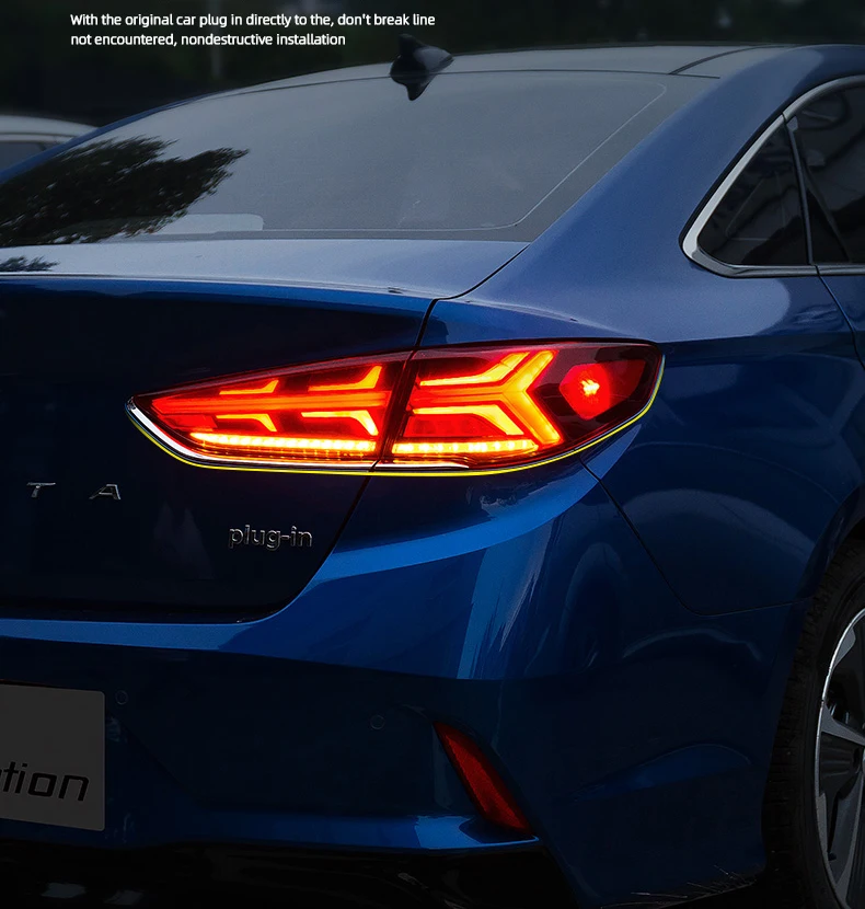 Автомобильный Стайлинг задние фонари фонарь чехол для hyundai Sonata 9 задних сигнальных огней, светодиодный Sonata фонарь задний светодиодный дневные ходовые огни