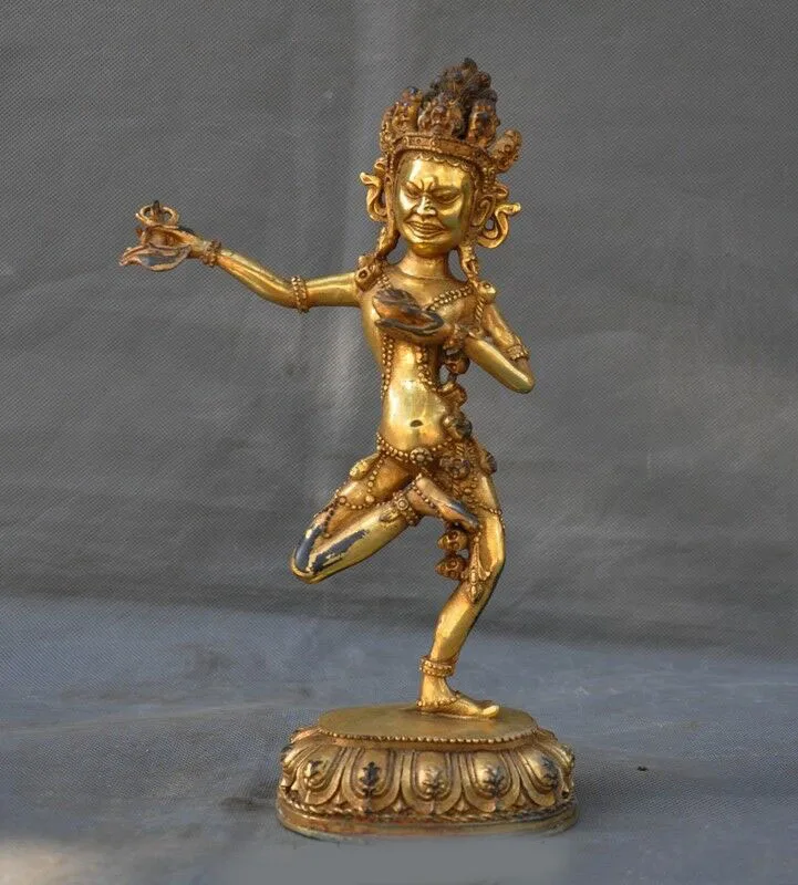 

wedding decoration Tibet Buddhism bronze Gilt Vajrayogini Vajravarahi Dakini Goddess Buddha statue