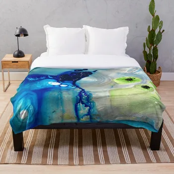 

Soft Blanket for Bed Sherpa Flannel Fleece Blanket Home Travel Sofa Soft Throw Blanket Blue Abstract Art Reborn Sharon Cummings