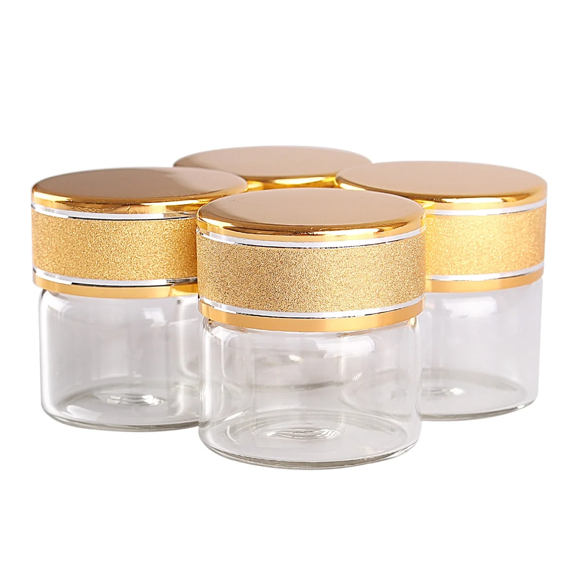 24 pieces 10ml 30*30mm Glass Bottles with Golden Frosted Caps Transparent Glass Perfume Bottle Spice Bottles Spice Jars 5