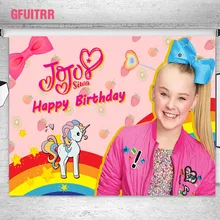 GFUITRR Jojo Siwa фон для фотосъемки девочек день рождения 7x5ft розовый клубника винил фото фон