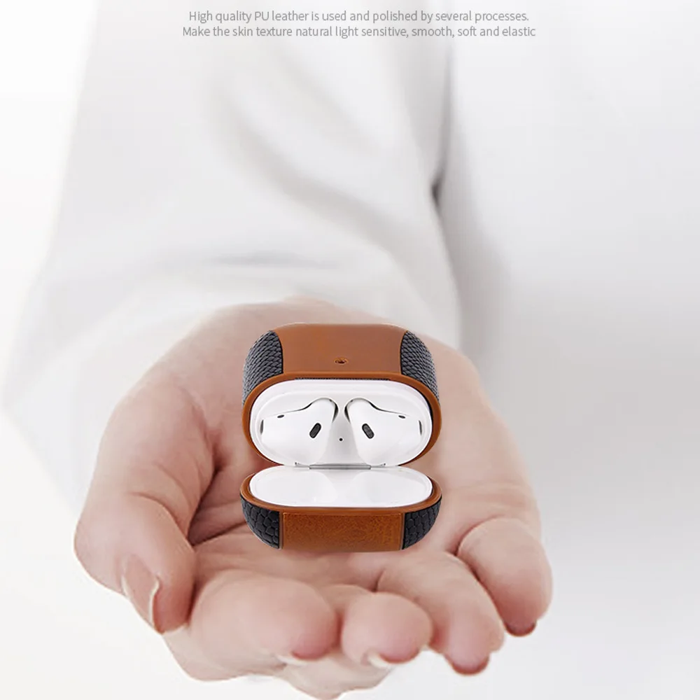 Для Airpods 2 Bluetooth беспроводная гарнитура бизнес из искусственной кожи коробка для наушников PC AirPod 2 Чехол для зарядки корпус чехол для гарнитуры