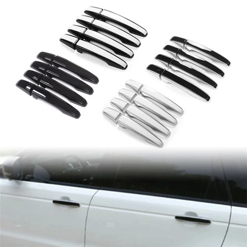 8pcs Black Outer Door Handle Panel Cover Trim For Land Rover Discovery 5 RRS RRE