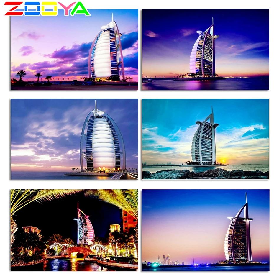 

Zooya Diamond Painting Scenery Diamond Embroidery Architectural Diamond Painting Marseille Sailing Diamond Painting Kit Sp913