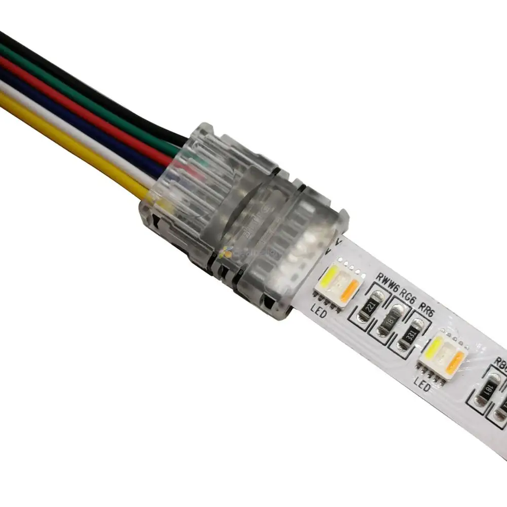 10 шт. RGB+ CCT разъем для светодиодной ленты 6Pin 5050,12 мм PCB светодиодный светильник для ленты для прокладки или полосы для контроллера - Цвет: Strip to controller