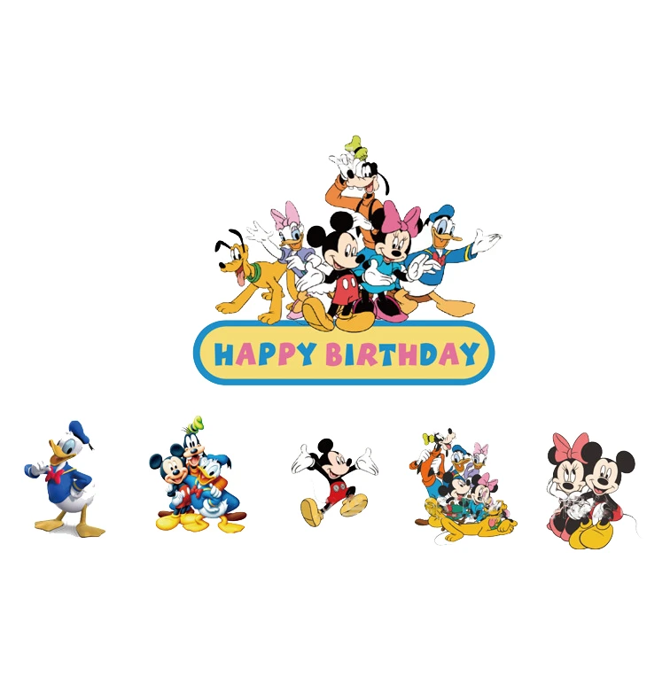 1set Disney Mickey Mouse Birthday Party Decorations Frozen Kids Cake Topper For Baby Shower Anniversaire Cake Supplies Cake Decorating Supplies Aliexpress