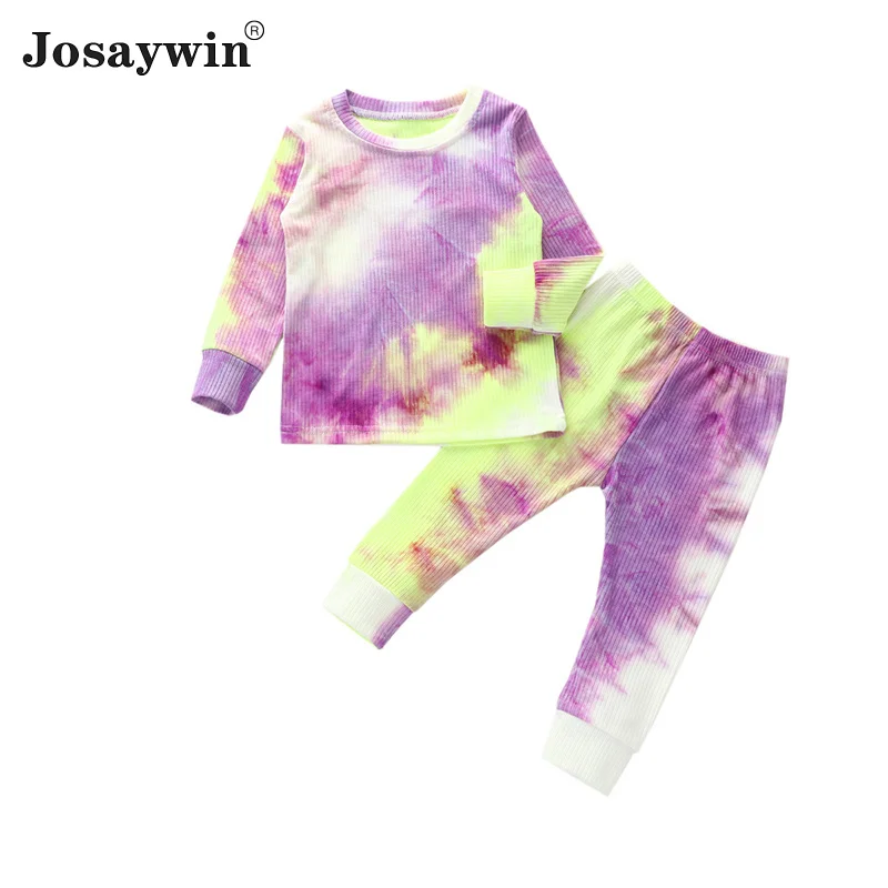 

Children Suits Boys Kids Girl Sets Unisex Autumn Long Sleeve Active Suits Print Tie Dye Baby Clothes 2 Pieces Tops+Pants Toddler
