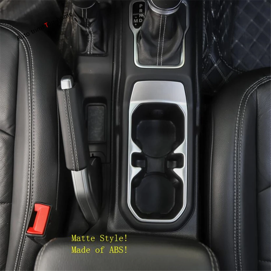 Yimaautoпланки Передняя Крышка держателя стакана воды комплект отделка ABS Подходит для Jeep Wrangler JL красный матовый из углеродного волокна вид интерьера