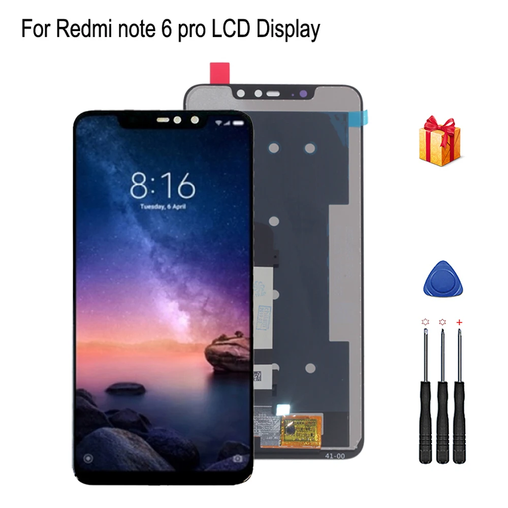 Для Xiaomi Redmi Note 6 Pro Глобальный ЖК-дисплей сенсорный экран в сборе дигитайзер