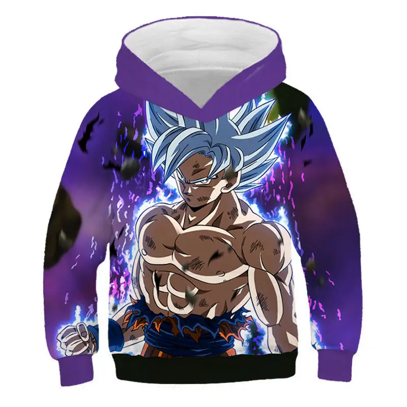 Толстовки с капюшоном в стиле супер аниме «Драконий жемчуг Z», «Сон Гоку», детские толстовки с капюшоном с 3D принтом, Harajuku, детские толстовки с длинными рукавами для мальчиков и девочек