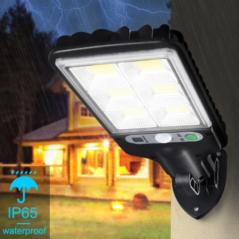 Luce solare esterna a LED, luce da parete da giardino a induzione del corpo umano, luce da terrazza a 30/72 COB, luce potente a 18 LED, luce stradale impermeabile_voghion.com
