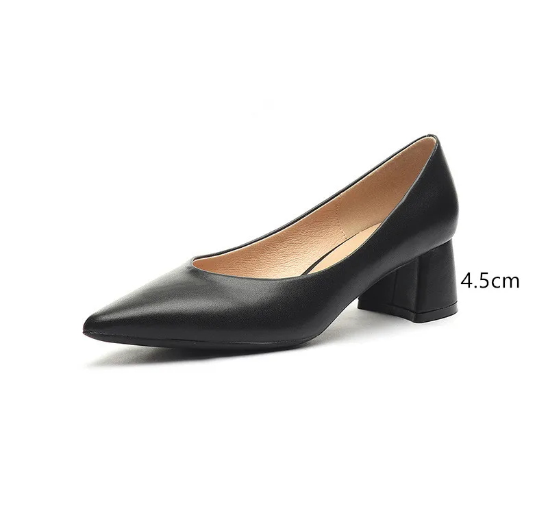 black4.5cm Женские туфли на высоком каблуке; коллекция года; Летние босоножки; черные женские туфли на каблуке; босоножки из флока с острым носком на каблуке; женские туфли-лодочки - Цвет: black4.5cm