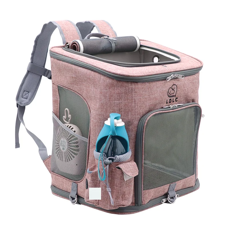 Cat Carrier Bags Breathable Holes Foldable Pet Travel Carrier Backpack For Cats And Small Dogs Double door Bag