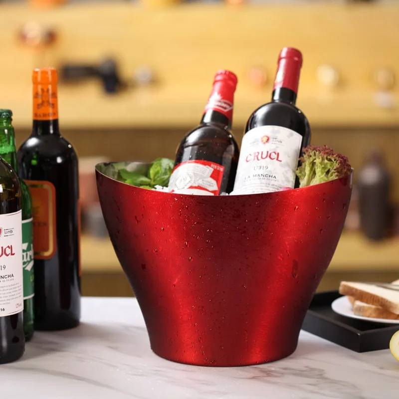 Branded Beer 5L Stainless Steel Wine Cooler Metal alcohol ice bucket