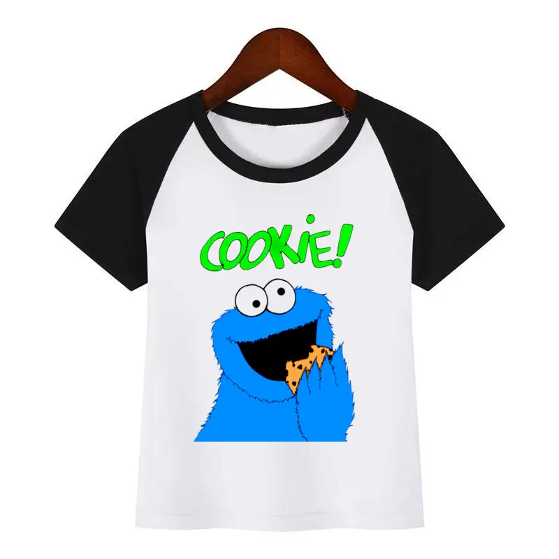 Забавная одежда с принтом «Улица Сезам», «печенья», «монстры»; детская летняя футболка; модная детская одежда; футболка; детская футболка с рисунком - Цвет: K336G