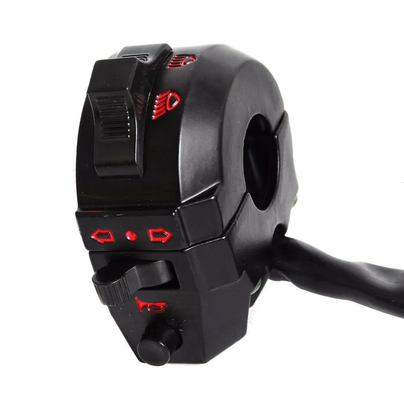

Motorcycle 7/8" 8 Pins Handlebar Control Horn Turn Signal Light High/Low Beam Left Switch DC12V Motor Handlebar Switch