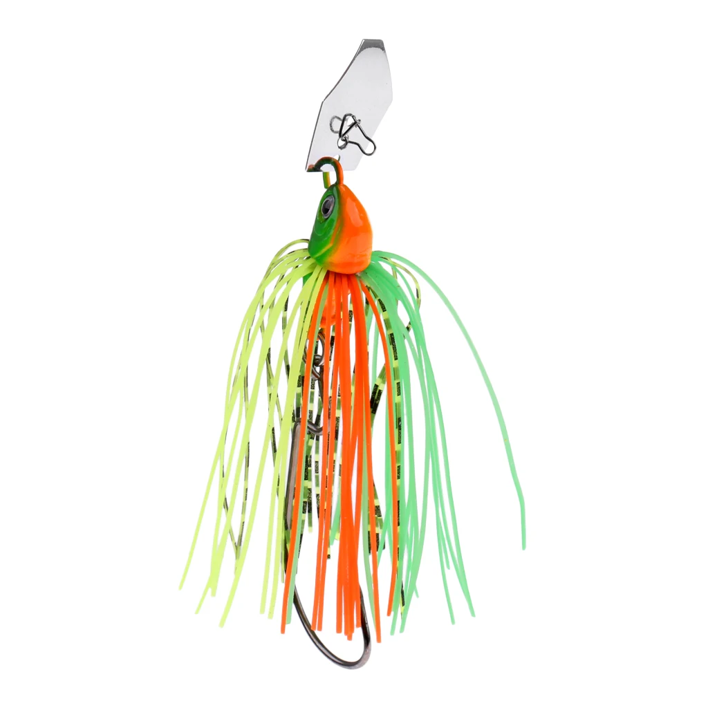 Spinnerbait Metal Sequin Lure Jig Fishing Lead Hook Wobbler Beard Skirt Lure