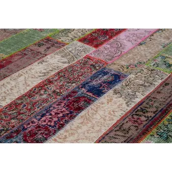 

200x305 Cm Red Handmade Modern Patchwork Rug-7x10 Ft