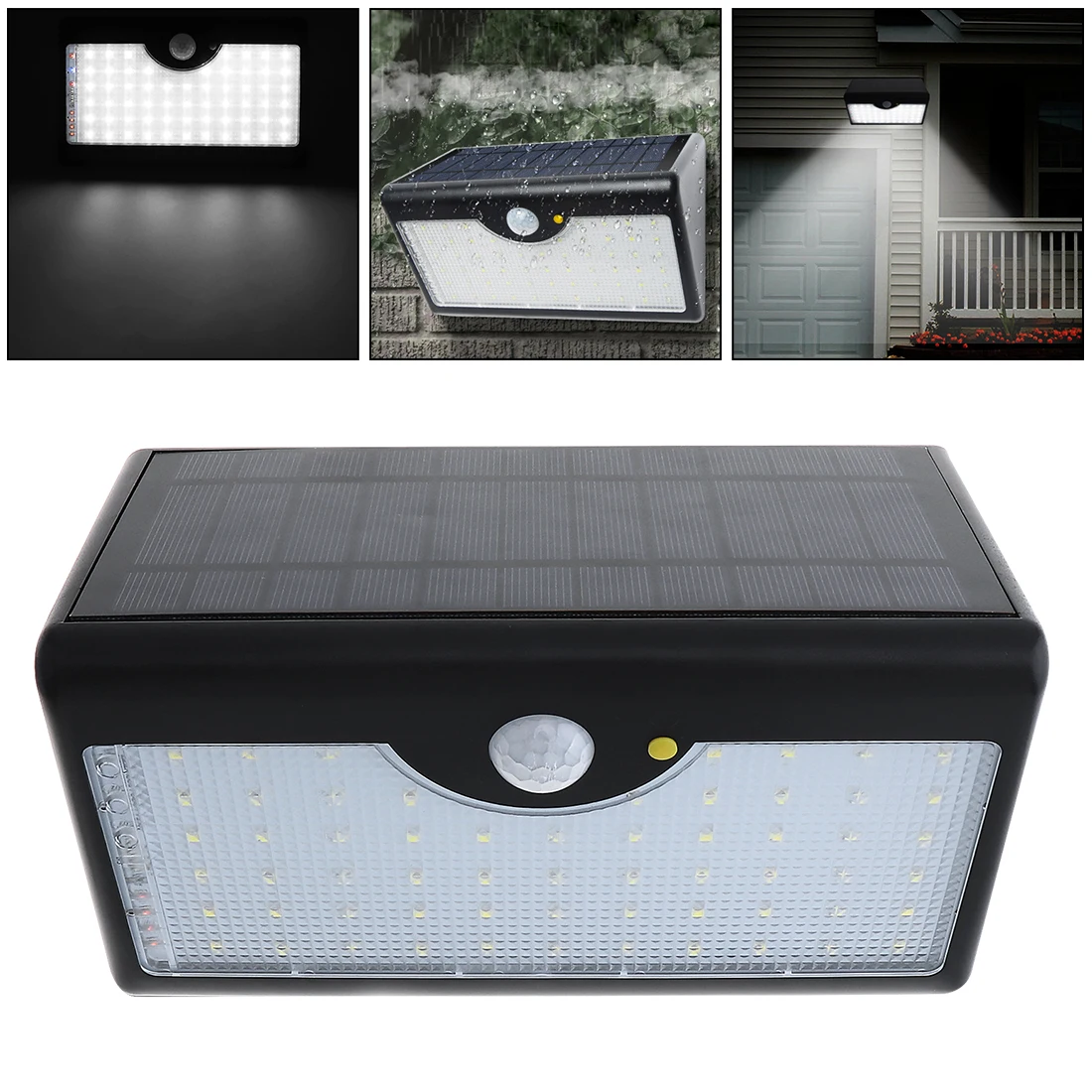 Super Bright Upgraded 60LED Rechargeable Solar Power PIR Motion Sensor Wall Light In One Lamps for Garden/Home/Street | Лампы и