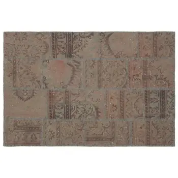 

Handmade Beige Vintage Overdyed Patchwork Area Rug 120x180 Cm-3'11''X5'11''