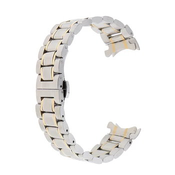 

Stainless Steel Bracelet Watch Band Curved End Butterfly Clasp Men Women Watch Strap Replace 20mm/22mm