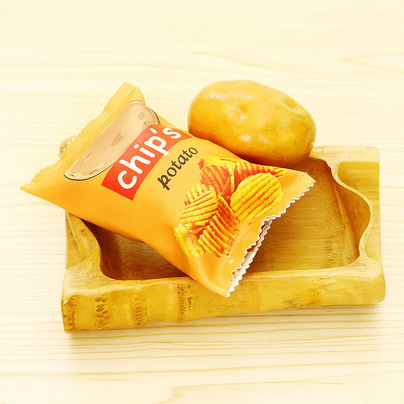 

Children Creative Fashion Version Harajuku Soft Girl Potato Chips Clutch Shoulder Bag Fun Snacks Pu Phone Coin Purse