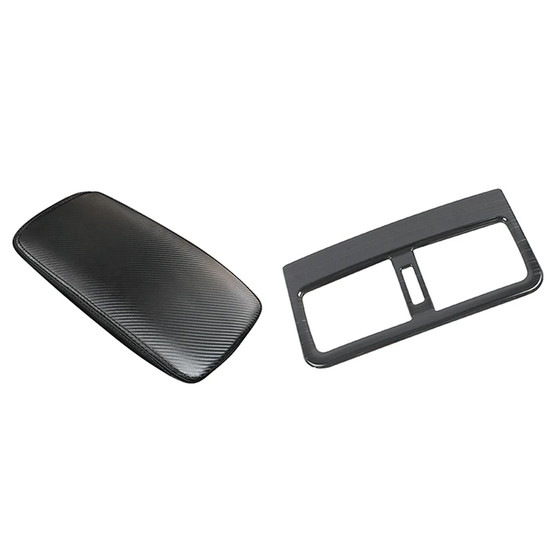 2 Pcs Car Accessories: 1 Center Console Leather Armrest Cover & Rear Air Outlet Decoraiton Trim | Автомобили и мотоциклы