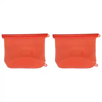 

shoe bag closet organizer 2Pcs 1500ml Red Silicone Food Storage Bag Vegetables Meat Self‑Sealing Bags Kitchen Accessory