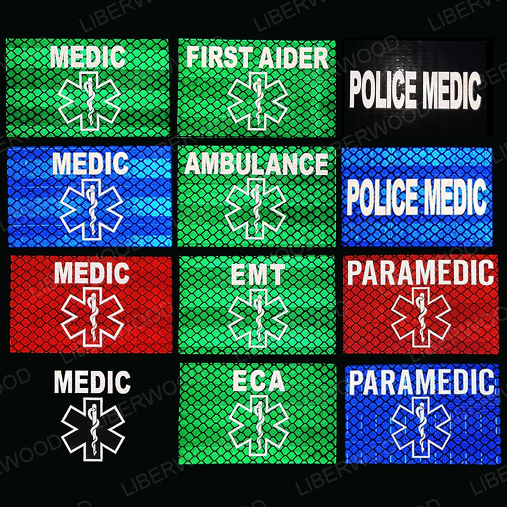 LIBERWOOD PARAMEDIC POLICE MEDIC EMT ECA Reflective IR Tactical Patch 