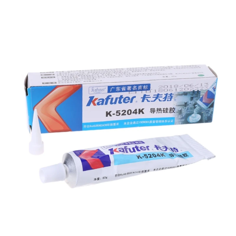 

2019 80g K-5204K Kafuter High Thermal Conductive Paste Silicone Adhesive Grease Paste Glue for CPU Gel Silion Rubber