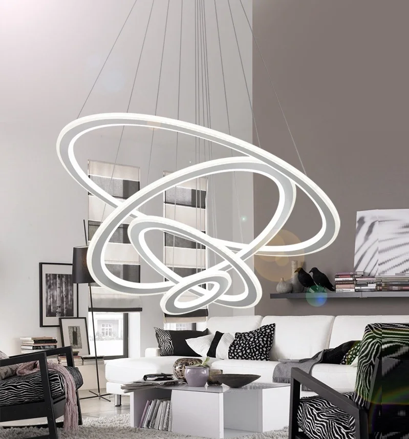 

Modern circular two-sided LED chandelier Living room bedroom study dining room chandelier Commercial lighting fixture