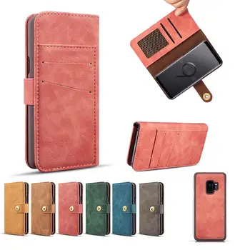 

Magnetic Detachable Flip Card Slots for Samsung S9 Case PU Leather Wallet Cover Case for Samsung S7 S8 S10 Note 8 Coque Fundas