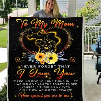 

To My Mom Mother's Day Gifts SHERPA Fleece Blanket birthday present sunflowers