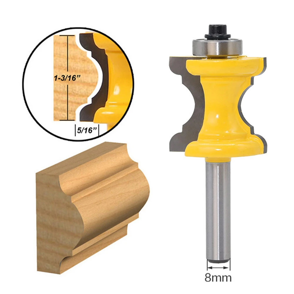 

8mm Shank Concave Bullnose Bead Column Face Molding Router Bit Wood Milling Cutter Router Bit For Woodworking Capenter Tools