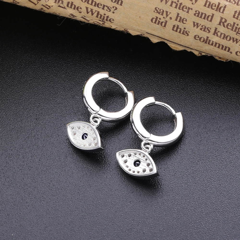 Женские сережки подвески Moonmory серьги из 925 пробы серебра с голубым камнем золота