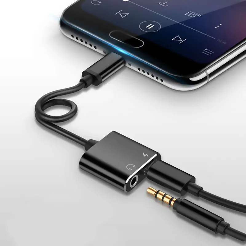 Type C до 3,5 мм разъем для наушников адаптер 2 в 1 USB C аудиокабель конвертер зарядка сплиттер для наушников адаптер для samsung Xiaomi