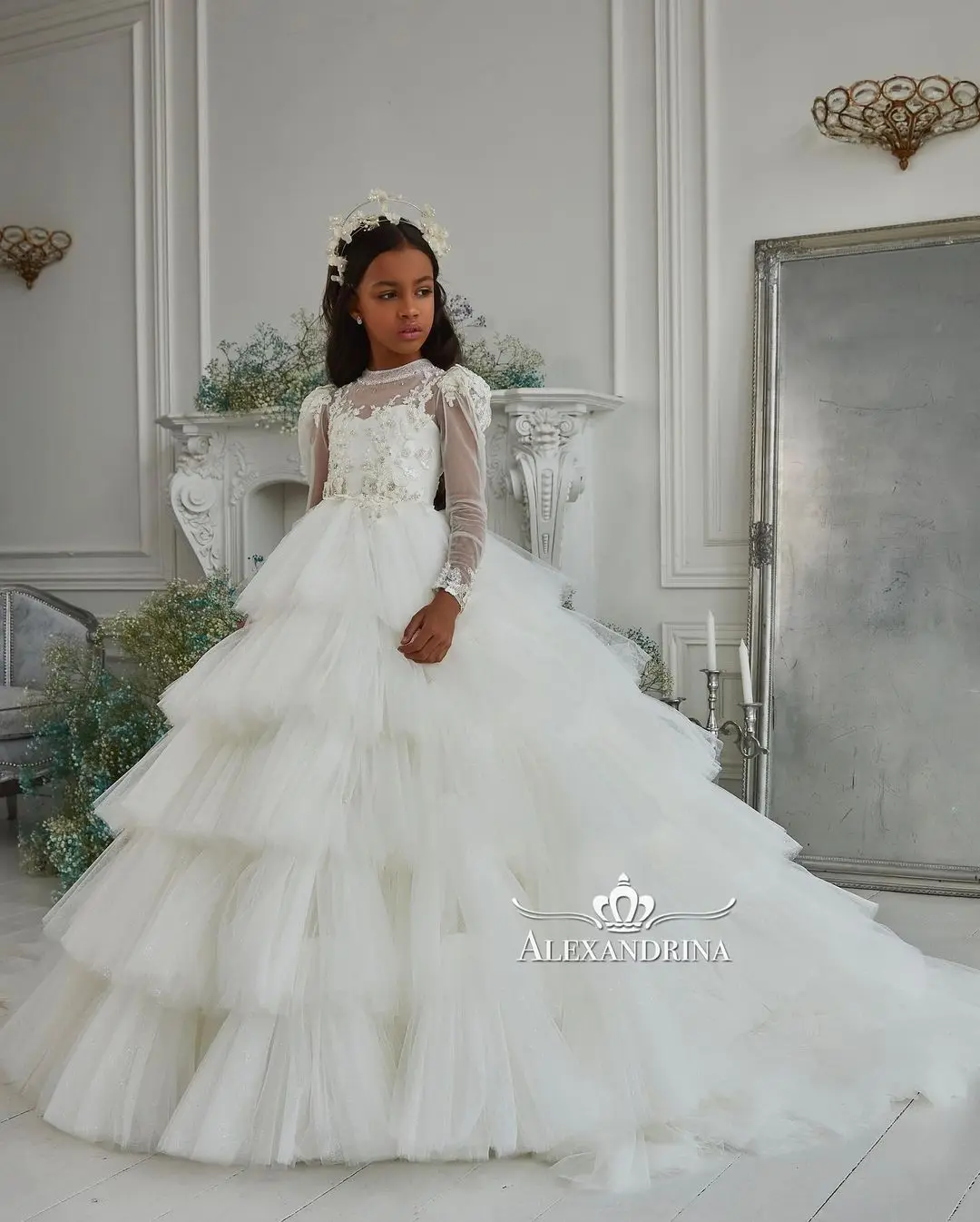 Flower Girl Dresses Princess Jewel Neck 