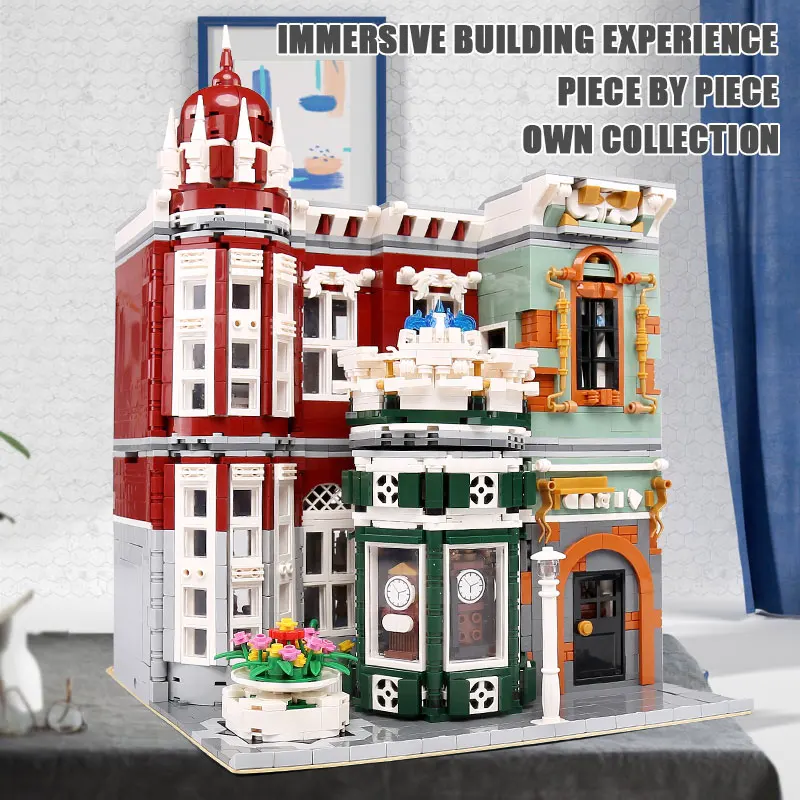 MOC Street View Creator серия антикварная коллекция магазин зеленая модель Grocer