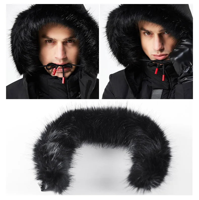 New Winter Casual Long Style Hooded Epaulet Cotton Padded Jackets Men Thick Hat Windproof Fashion Men Parka Pockets Coats