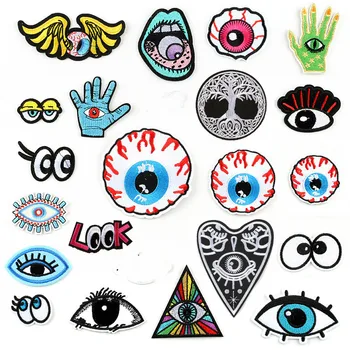 

1pcs Mix Eyes Patch for Clothing Iron on Embroidered Sew Applique Cute Patch Fabric Badge Garment DIY Apparel Accessories