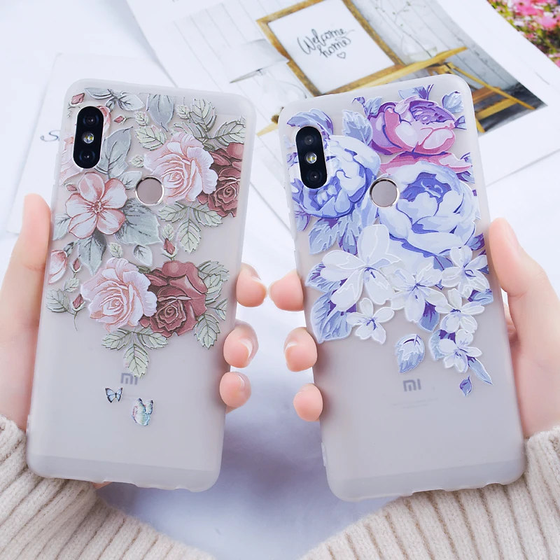 3D Relief Case For Redmi Note 8 6 4X 5A Prime Pro POCO F1 Xiaomi Mi 6X A2 Lite A1 5S Flower Silicone Back Cover Fundas | Мобильные
