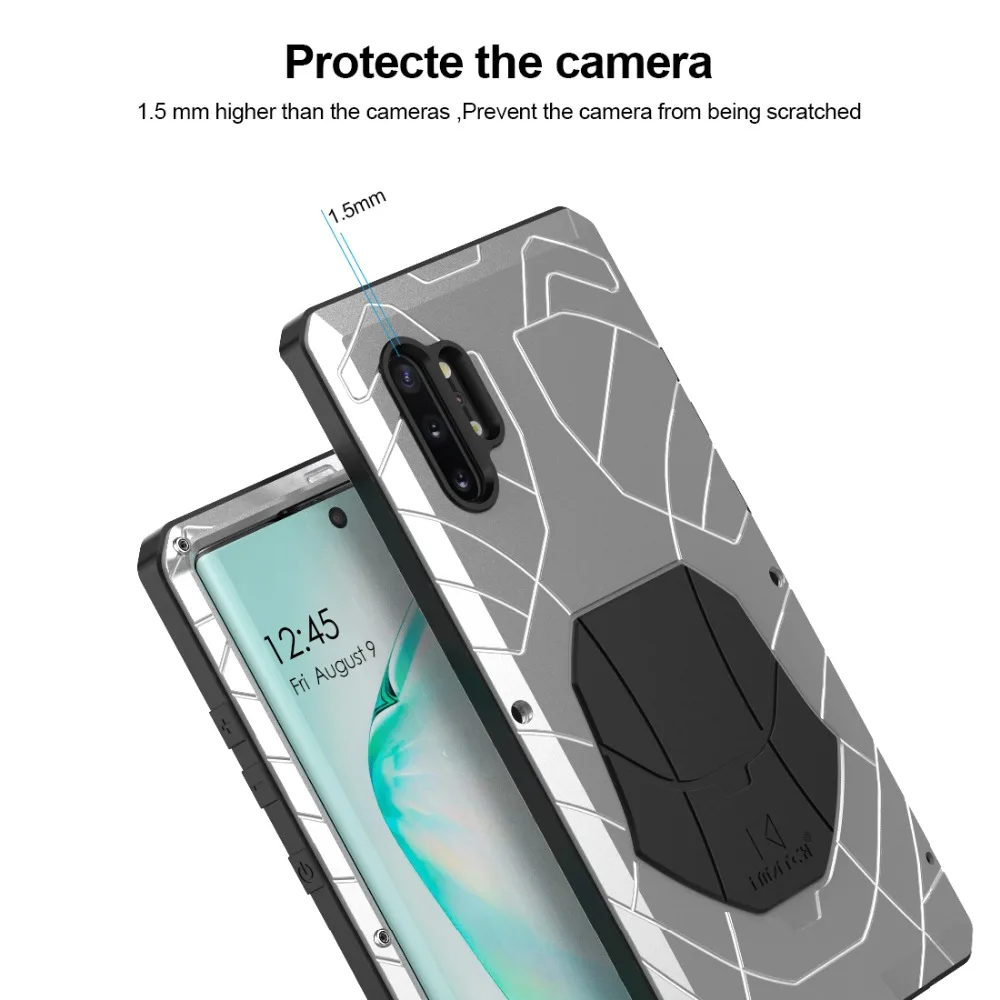 Открытый спортивный армейский Тактический противоударный металлический силиконовый чехол для телефона samsung Galaxy Note 10 Plus сверхмощная защита